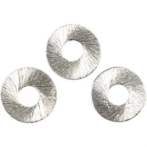 Flad Ring, 15 mm. Børstet sølv. 8 Stk.